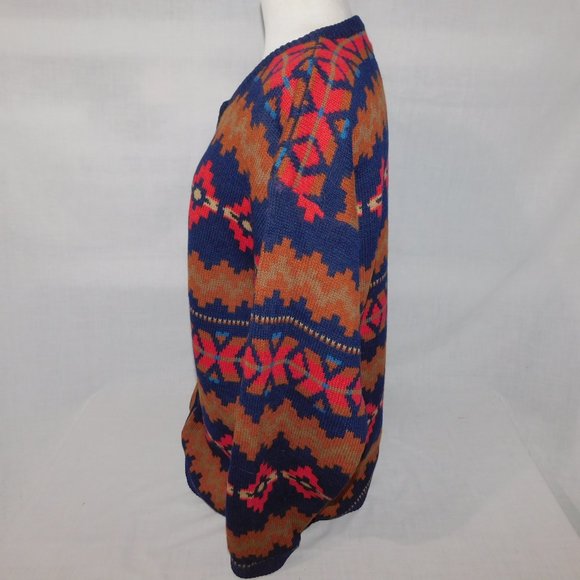VTG Runaway Bay Womens L Wool Southwestern Cardigan Sweater South West oversized - Picture 7 of 10